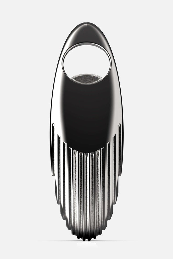 Rückseite des Flaschenöffners OPENR aus Edelstahl, hergestellt von O-LYFE.