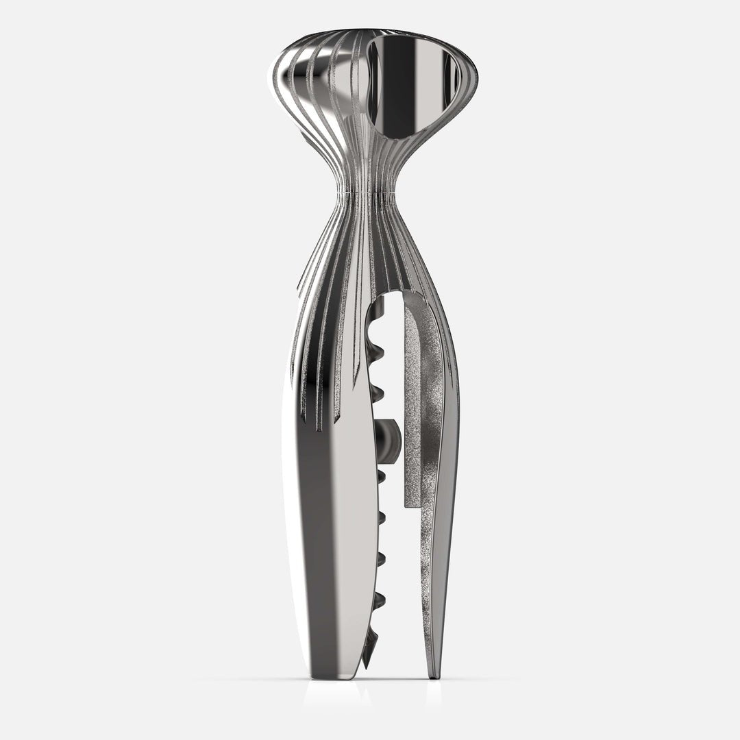 Seitenansicht rechts des Korkenziehers SCREW aus Edelstahl, hergestellt von O-LYFE.