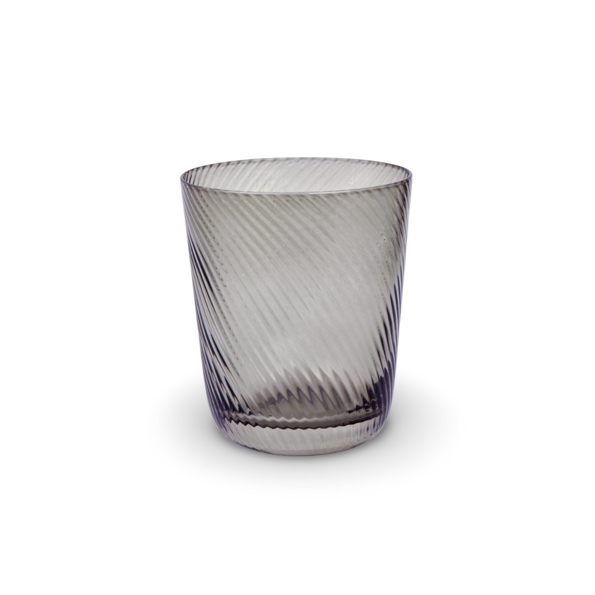 Trinkglas Korfu in grau, 400 ml, mit Rillenmuster, handgefertigt von Lambert.