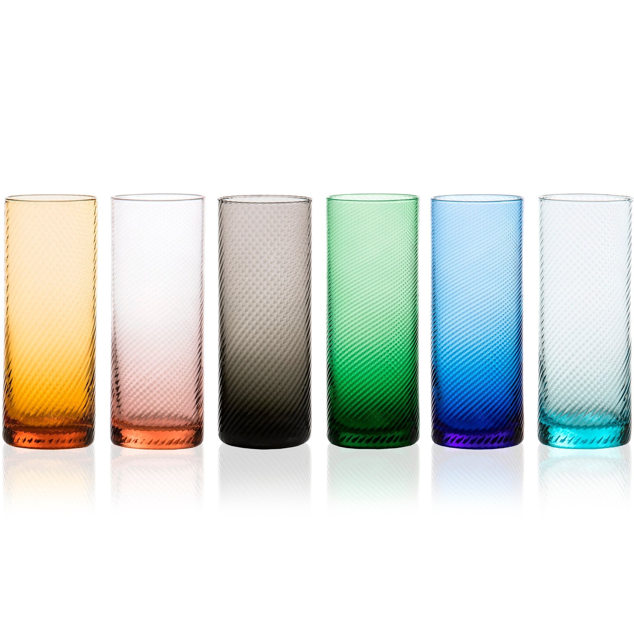 Bunte Wassergläser Gritti mit Torsé-Muster von VGnewtrend