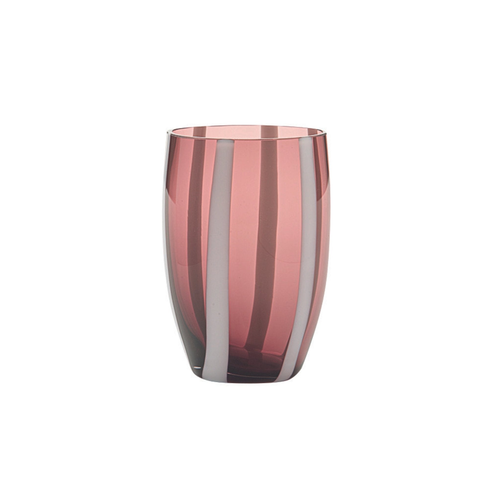 Trinkglas Farbe amethyst mit weißen Streifen