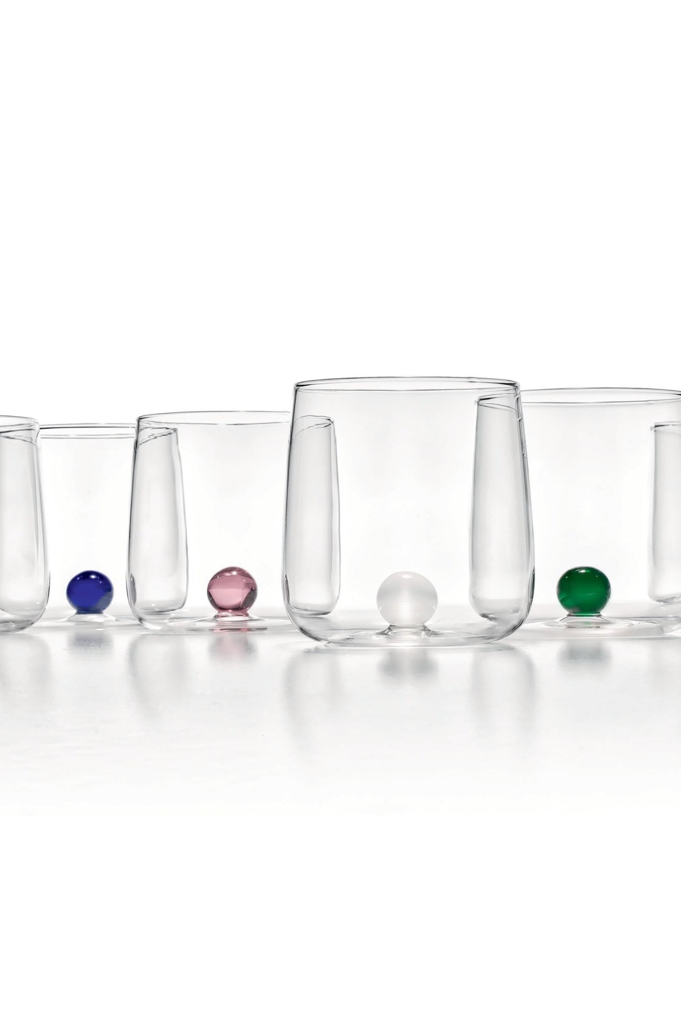 Zafferano Trinkgläser Bilia mit bunten Murmeln im Inneren