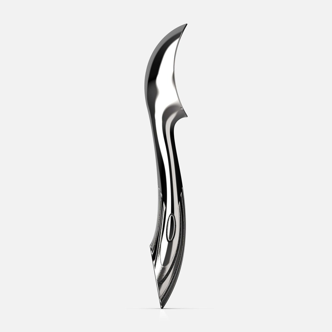 Seitenansicht rechts des Eisportionierers SPOON aus Edelstahl, hergestellt von O-LYFE.