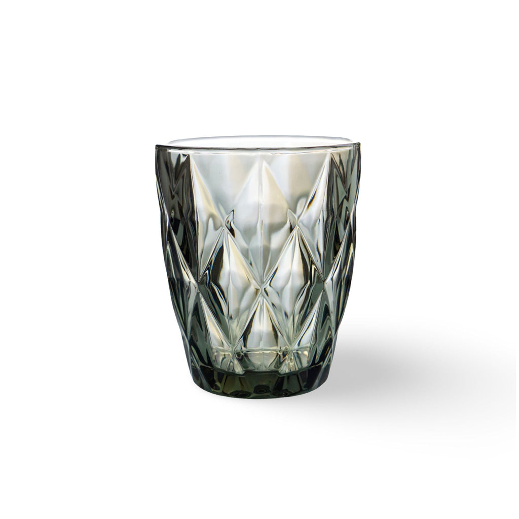 Grau Trinkglas, Wasserglas Basic mit Rautenmuster von Werner Voß