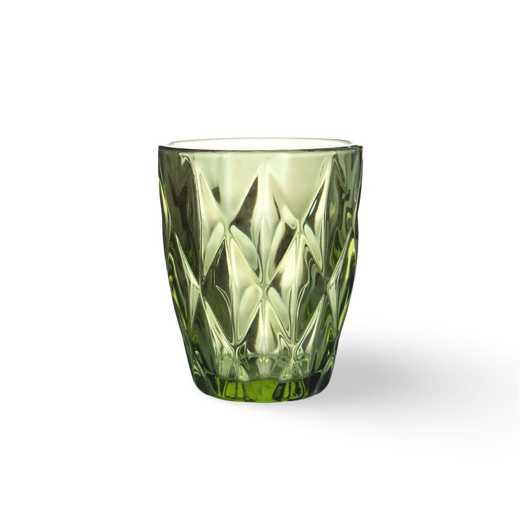 Grün Trinkglas, Wasserglas Basic mit Rautenmuster von Werner Voß