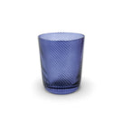 Trinkglas Korfu in Blaugrau, 400 ml, mit Rillenmuster, handgefertigt von Lambert
