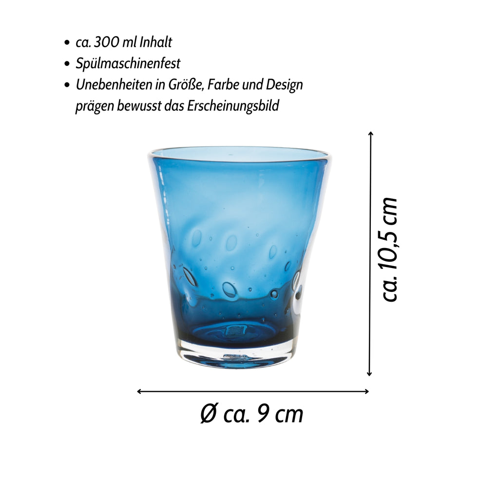 Größe Trinkglas Laguna Aqua von italB. in Zentimeter