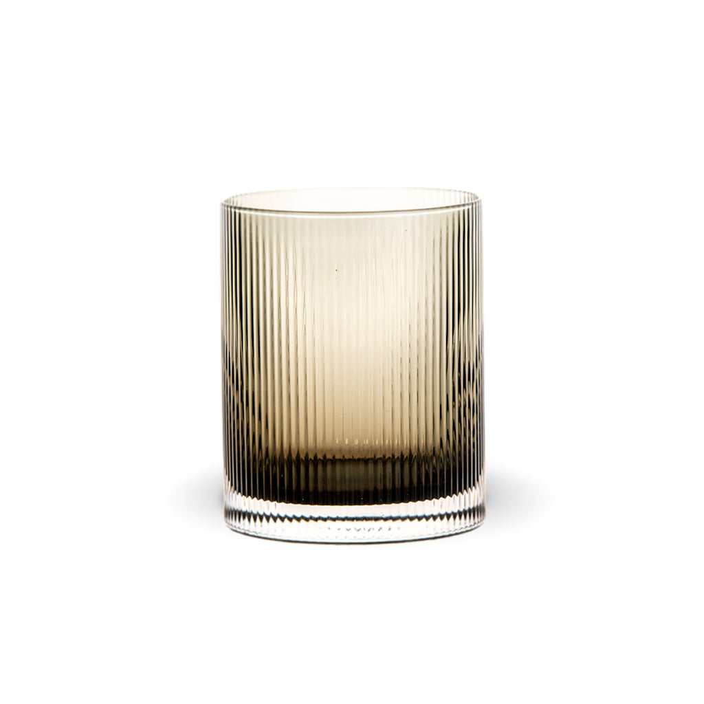 Graues Trinkglas Rigatino, 350 ml Tumbler, von Livellara.