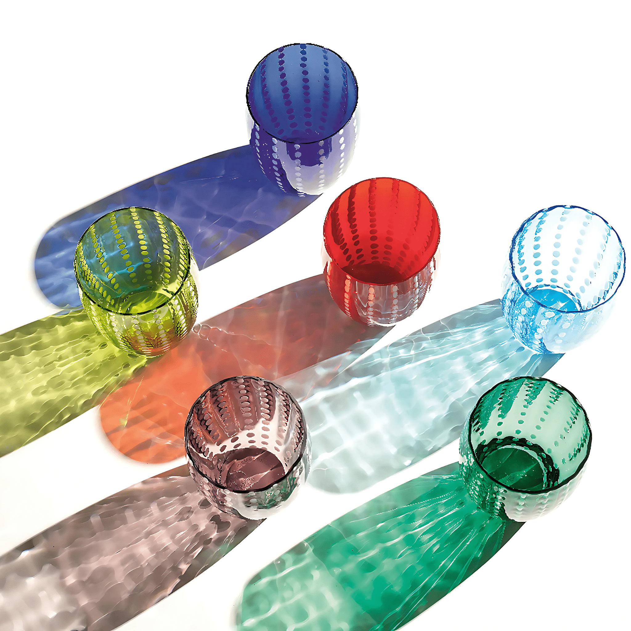 Bunte Zafferano Trinkgläser Perle