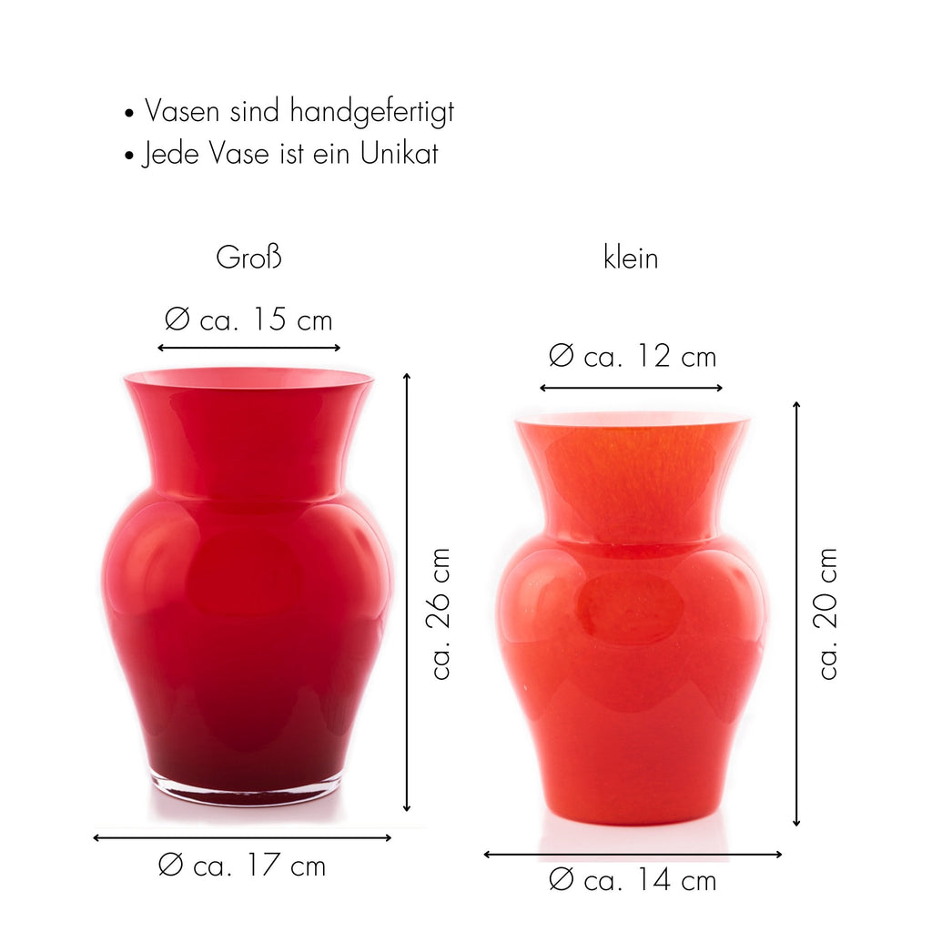 Blumenvasen Viola Höhe und Durchmesser in Zentimeter