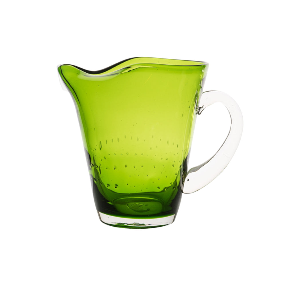Krug in Farbe grün mit transparentem Griff