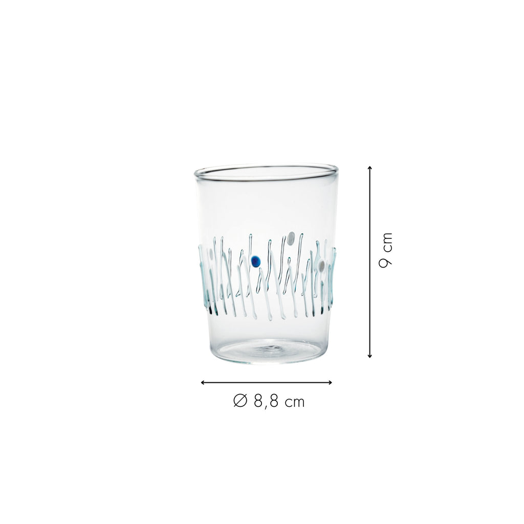 Zafferano Wasserglas 4 Stagioni Höhe und Durchmesser in Zentimeter