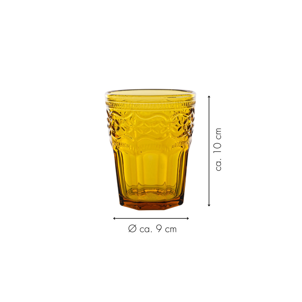 Trinkglas Aqua Venezia amber von italB., Höhe und Durchmesser