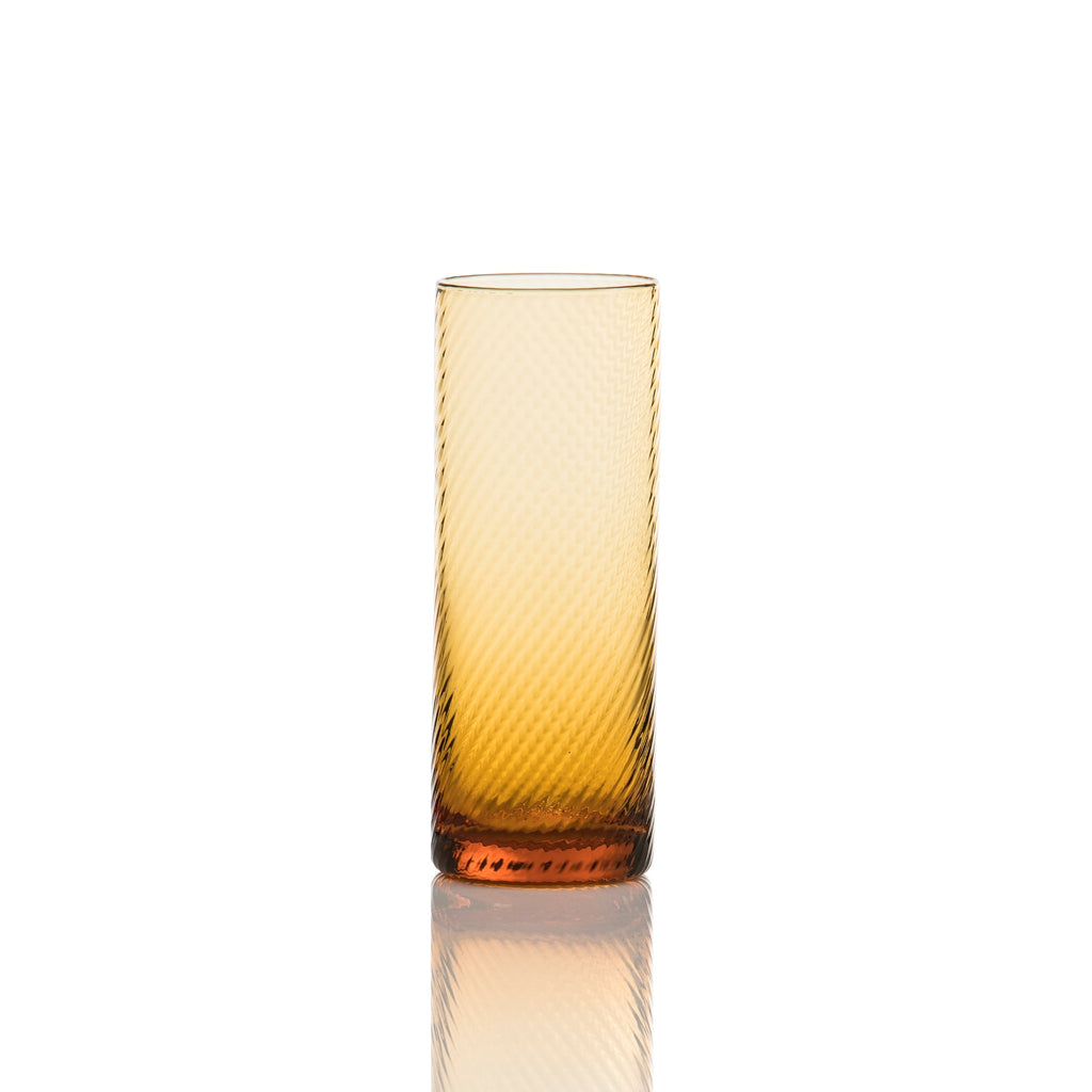 Wasserglas Gritti mit Torsé-Muster von VGnewtrend Farbe amber