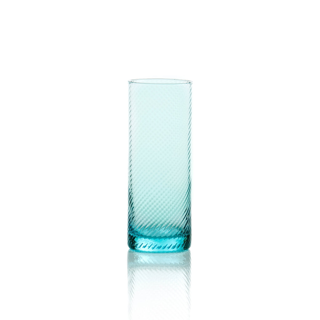 Wasserglas Gritti mit Torsé-Muster von VGnewtrend Farbe aqua