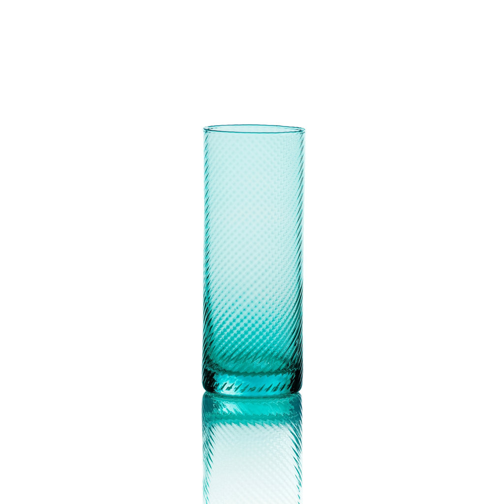 Wasserglas Gritti mit Torsé-Muster von VGnewtrend Farbe türkis