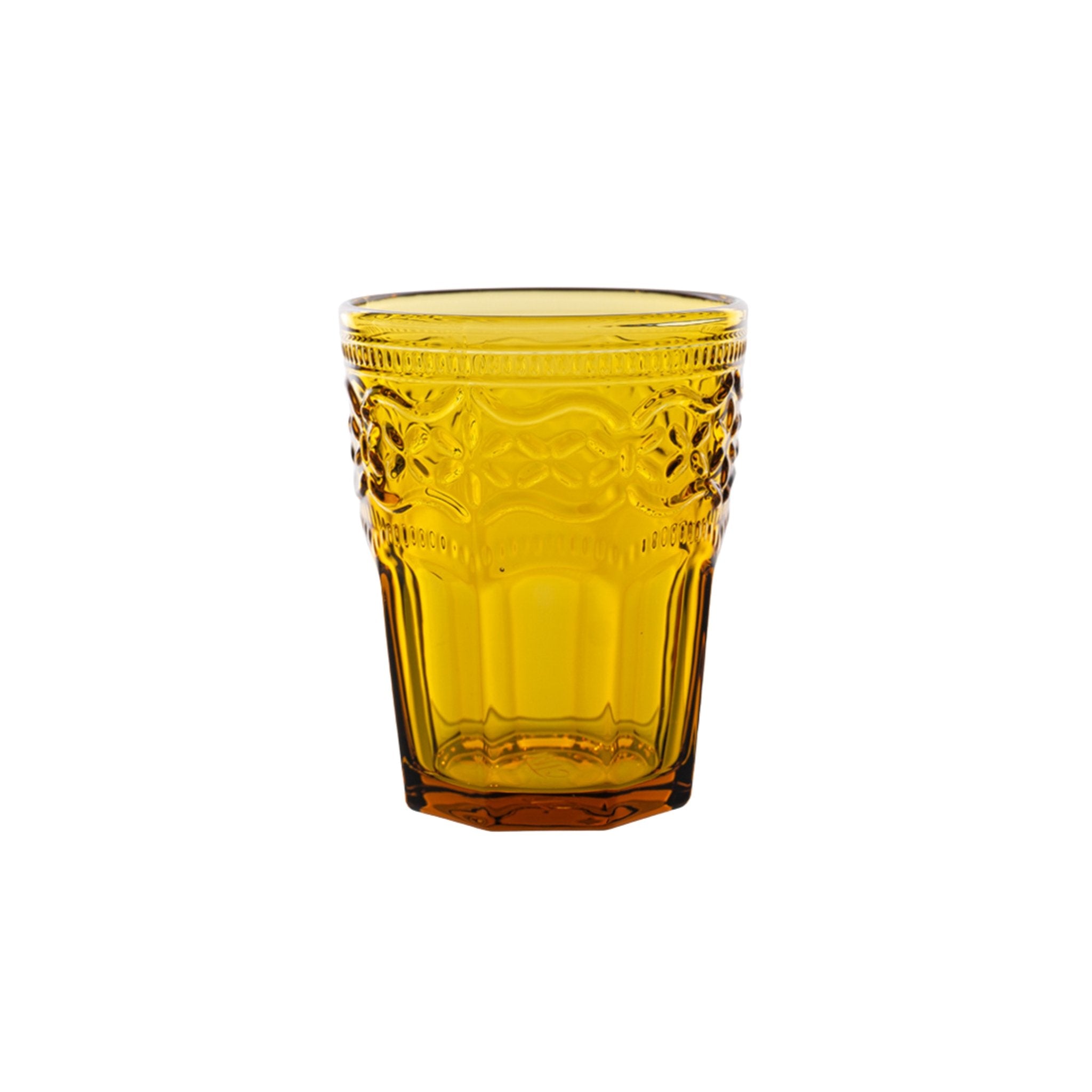 Trinkglas Aqua Venezia mit Wellenmuster von ItalB. in amber
