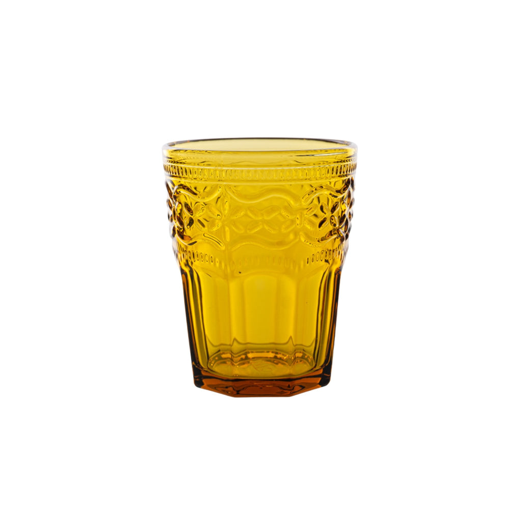 Trinkglas Aqua Venezia mit Wellenmuster von ItalB. in amber