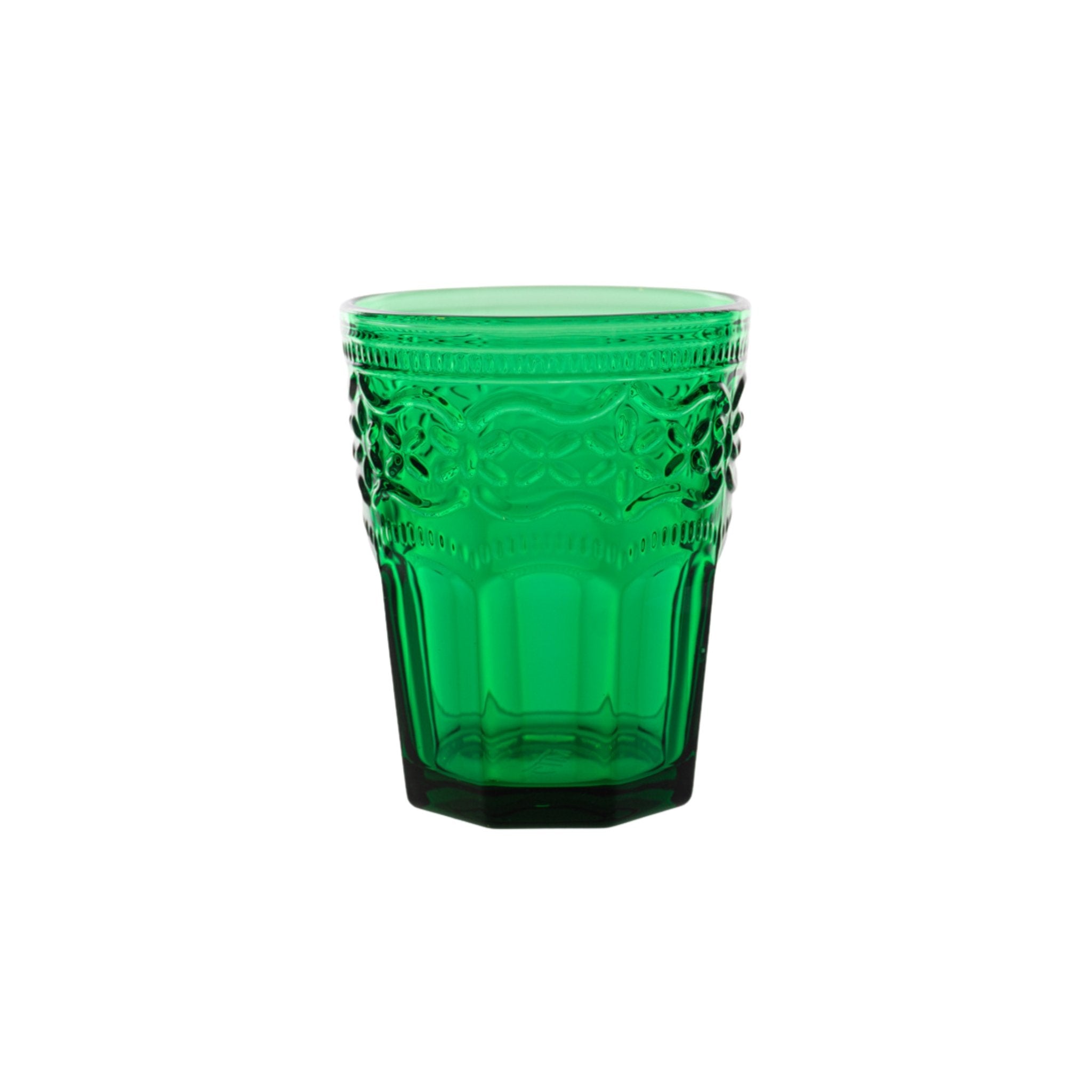 Trinkglas Aqua Venezia mit Wellenmuster von ItalB. in tannengrün