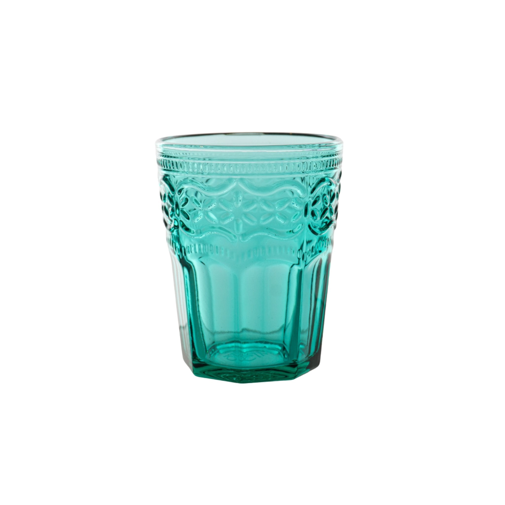 Trinkglas Aqua Venezia mit Wellenmuster von ItalB. in türkis