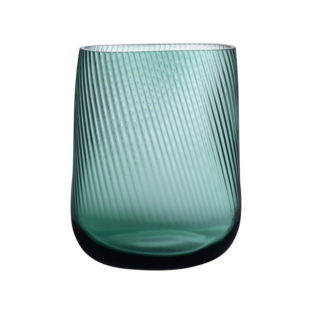 Vase Opti grün mit Riffelmuster von NUDE