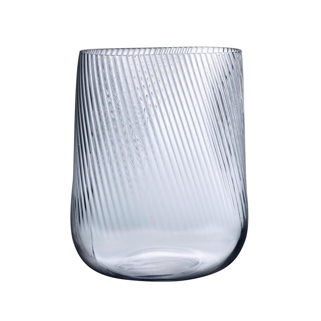 Vase Opti transparent mit Riffelmuster von NUDE